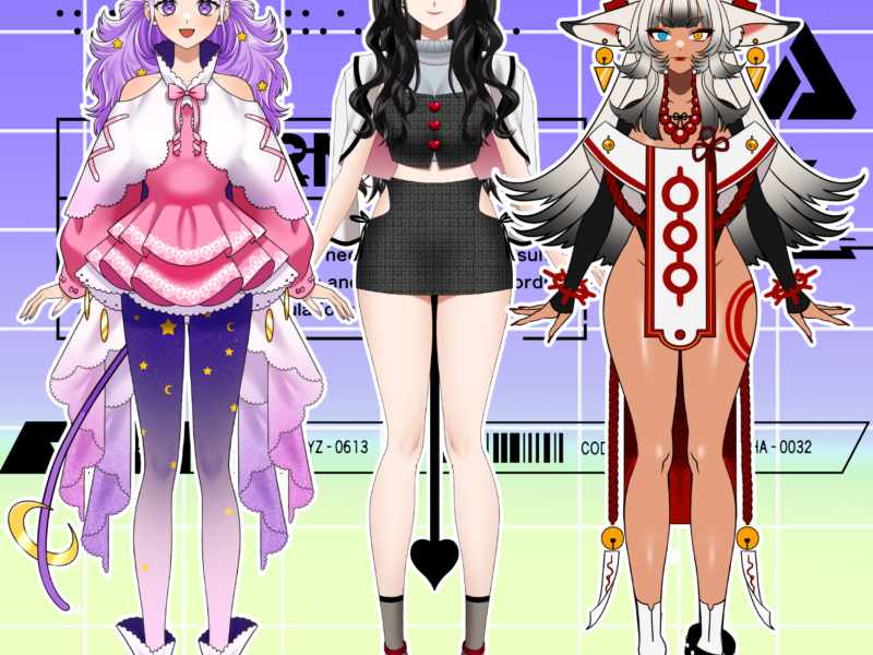 キャラデザ込み！パーツ分け立ち絵制作