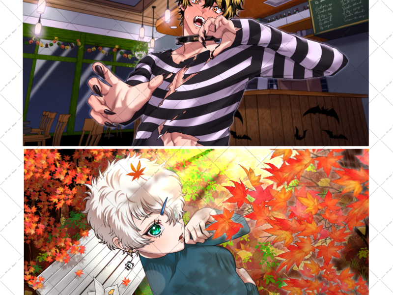 背景込み！YouTubeサムネサイズの1枚絵制作します！