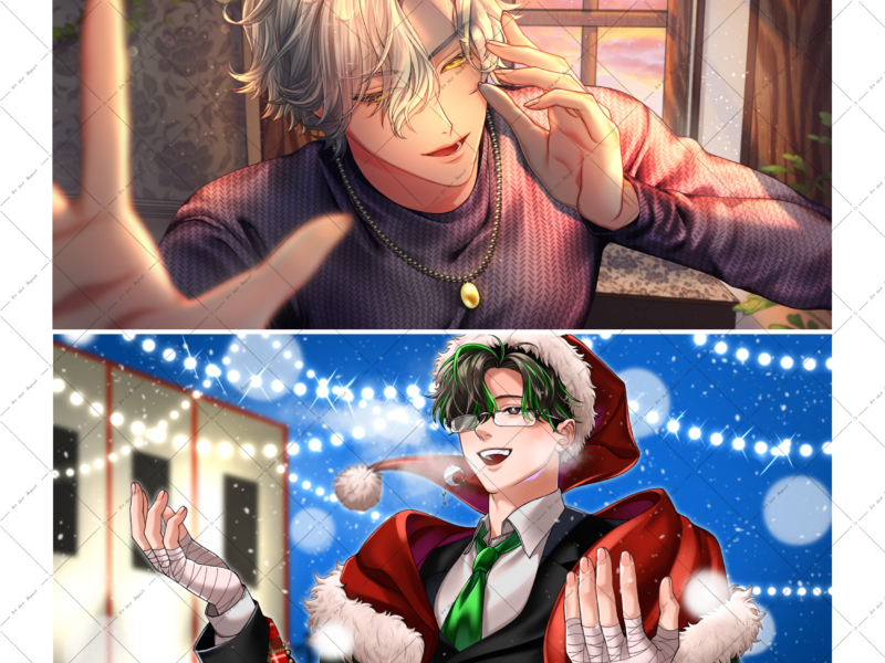 背景込み！YouTubeサムネサイズの1枚絵制作します！