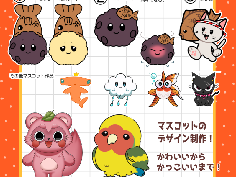 ２頭身程のマスコット制作！